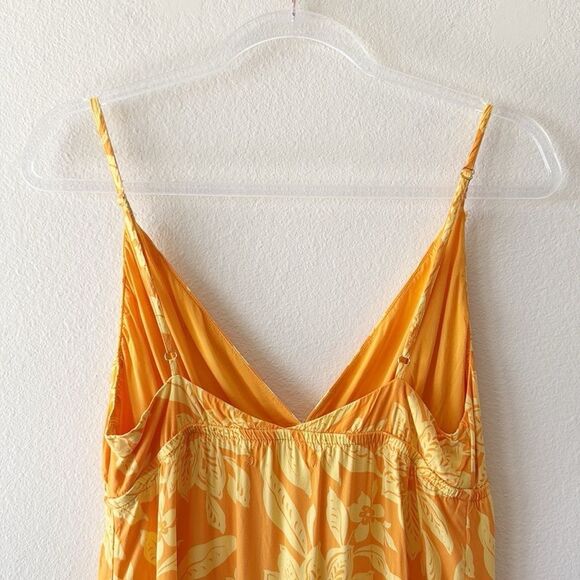 L Space Jenevieve Yellow Floral Maxi Dress Boho Tropical Hawaiian Beach Dress - Picture 9 of 15